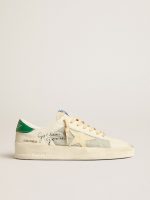 Stardan in white nappa leather with cream-colored leather star
