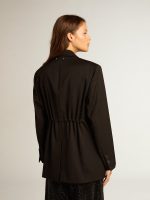Women's tuxedo jacket in black wool gabardine - Image 4