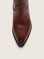 Women's high Wish Star boots in brown leather with floral embroidery - Image 4