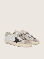 Women's Old School in white leather with black leather star and snake-print inserts - Image 2