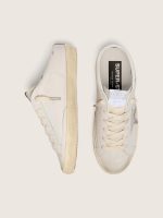 Women's Super-Star Sabots in white leather with Swarovski star - Image 3
