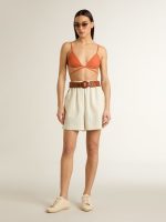 Women's Super-Star Sabot in beige canvas with embroidered beads and beige suede star - Image 6