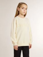 Girls' cream-colored sweatshirt with patch writing - Image 2