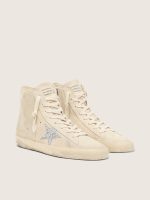 Women's Francy in beige suede with silver glitter star - Image 2