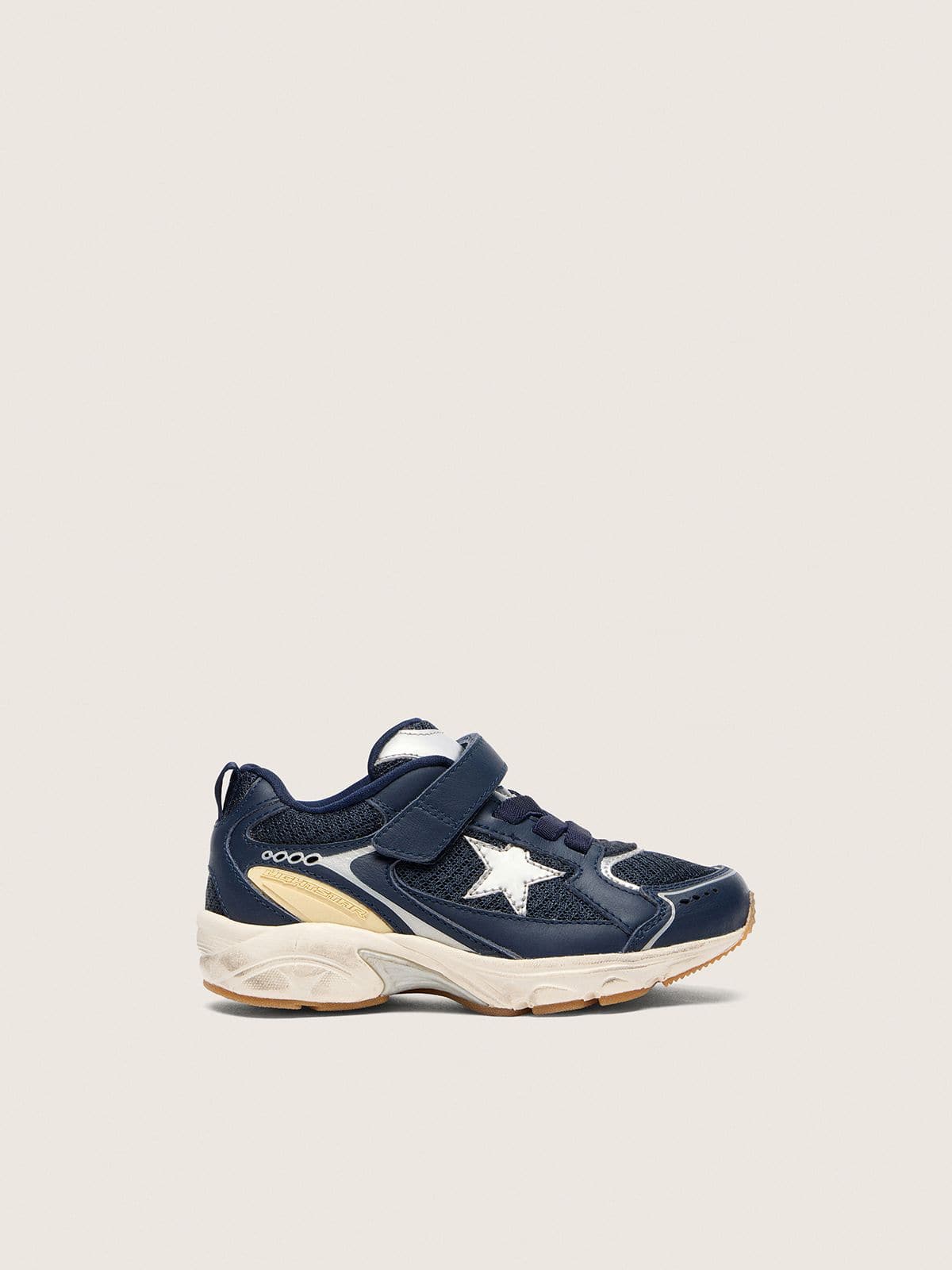 86433a93a24a659070d9e8b725914892def8a0e158b129ffe1ed63c1f8af52f8 Junior Lightstar in blue leather and mesh with gray leather star - Image 1