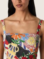 Women's cotton top with multicolor print - Image 4