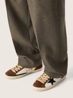Men's Super-Star in white leather and brown suede with black leather star - Image 3