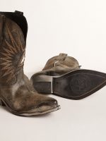 Women's low Wish Star boots in black leather with silver star - Image 3