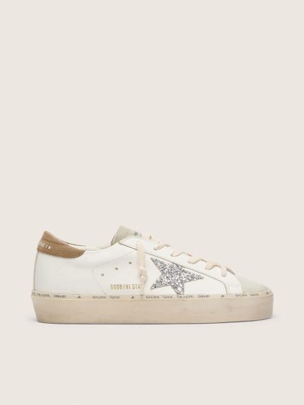 Women's Hi Star with silver glitter star and dove-gray nubuck heel tab
