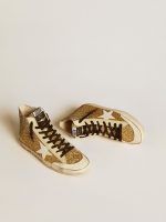 Francy Penstar in gold glitter with white leather star - Image 2