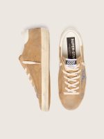 Women's Super-Star in tobacco suede with silver glitter star - Image 3