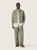 Men's jacket in smoky green cotton twill - Image 3