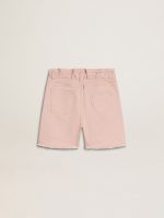 Girls' pink cotton shorts with embroidery - Image 2