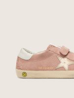 Junior Old School in pink suede with platinum metallic leather star - Image 4