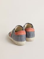 Women's Super Star in blue nubuck with pink suede star and heel tab - Image 4