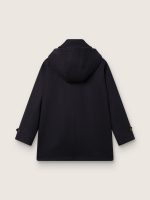 Boys' dark blue hooded duffle coat - Image 2