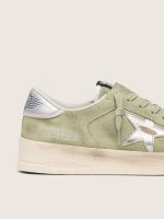 Women's Stardan in sage-green suede with metallic silver star - Image 4