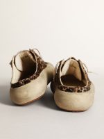 Women's Space-Star Sabot in leopard print pony skin with black star - Image 5