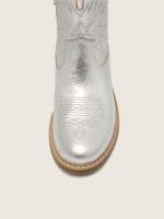 Junior Wish boots in silver metallic leather with star embroidery - Image 4