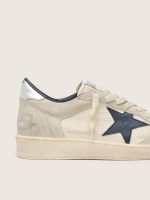 Women's Ball Star LTD in gray suede with blue star and cream-colored crochet inserts - Image 4