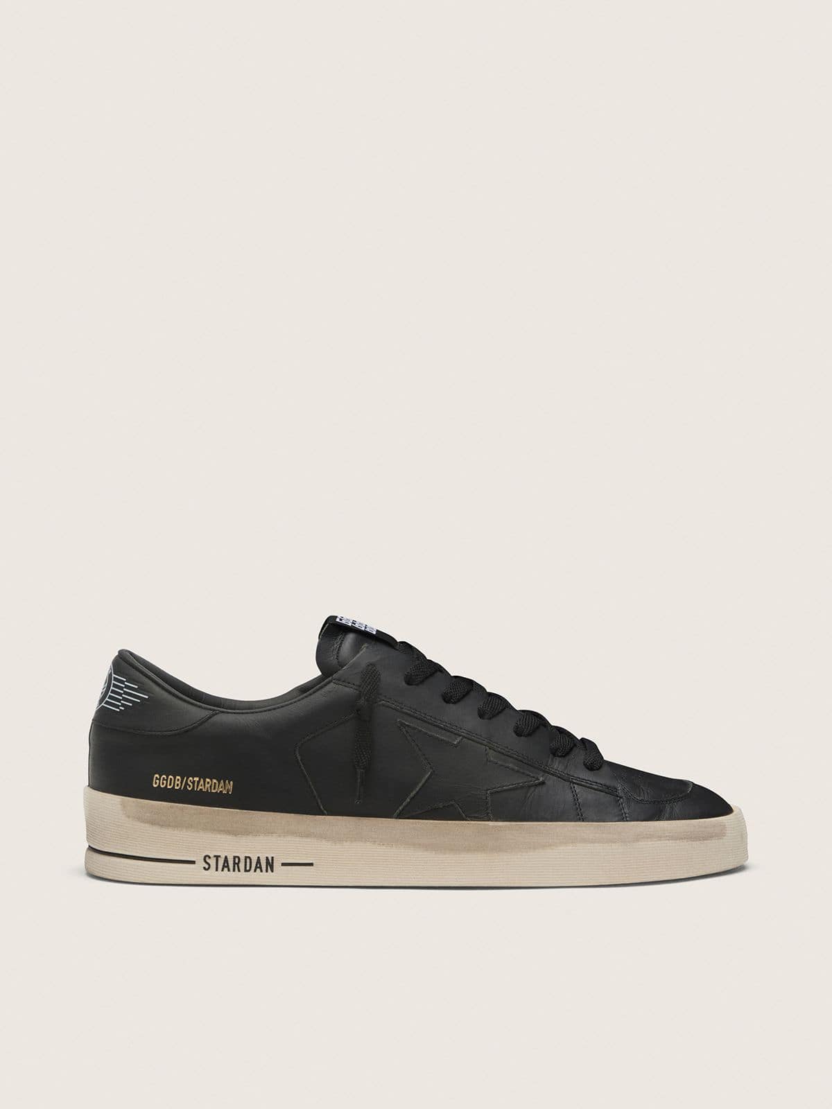 8afe33132c4aa45b9acd75967fa31731c46d2a85e724288cbfc78e1de89a882e Men's Stardan in total black leather - Image 1