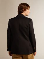 Men's double-breasted blazer in dark blue - Image 4