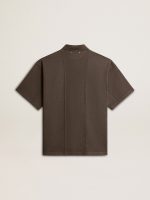 Men's cotton polo shirt in anthracite gray with embroidery - Image 2
