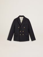 Boys' dark blue double-breasted blazer