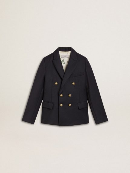Boys' dark blue double-breasted blazer