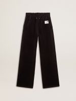 Women's joggers in velvet-effect cotton blend - Image 5