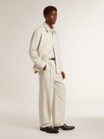 Men's khaki wool blend coach jacket - Image 3
