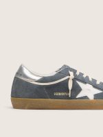 Men's Super-Star in gray suede with white leather star and silver leather heel tab - Image 5