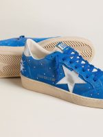 Men's Ball Star in light blue suede with studs and silver metallic leather star - Image 3