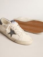 Super-Star in nappa with gray suede star and heel tab - Image 3