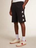 Men's black bermuda shorts with white stars - Image 2