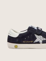 Young Old School in blue suede with silver glitter star and white leather heel tab - Image 4