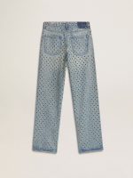 Women's washed jeans with all-over eyelets - Image 6
