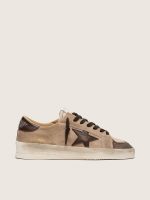 Men's Stardan in beige suede with brown star and inserts