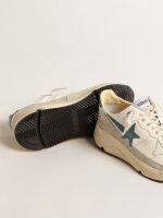 Running Sole in nappa with blue leather star and suede insert - Image 4