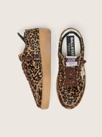 Women's Ball Star in leopard-print pony skin with platinum leather star and white leather heel tab - Image 4