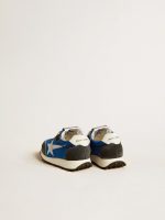 Marathon Young in blue nylon with printed star and leather heel tab - Image 4
