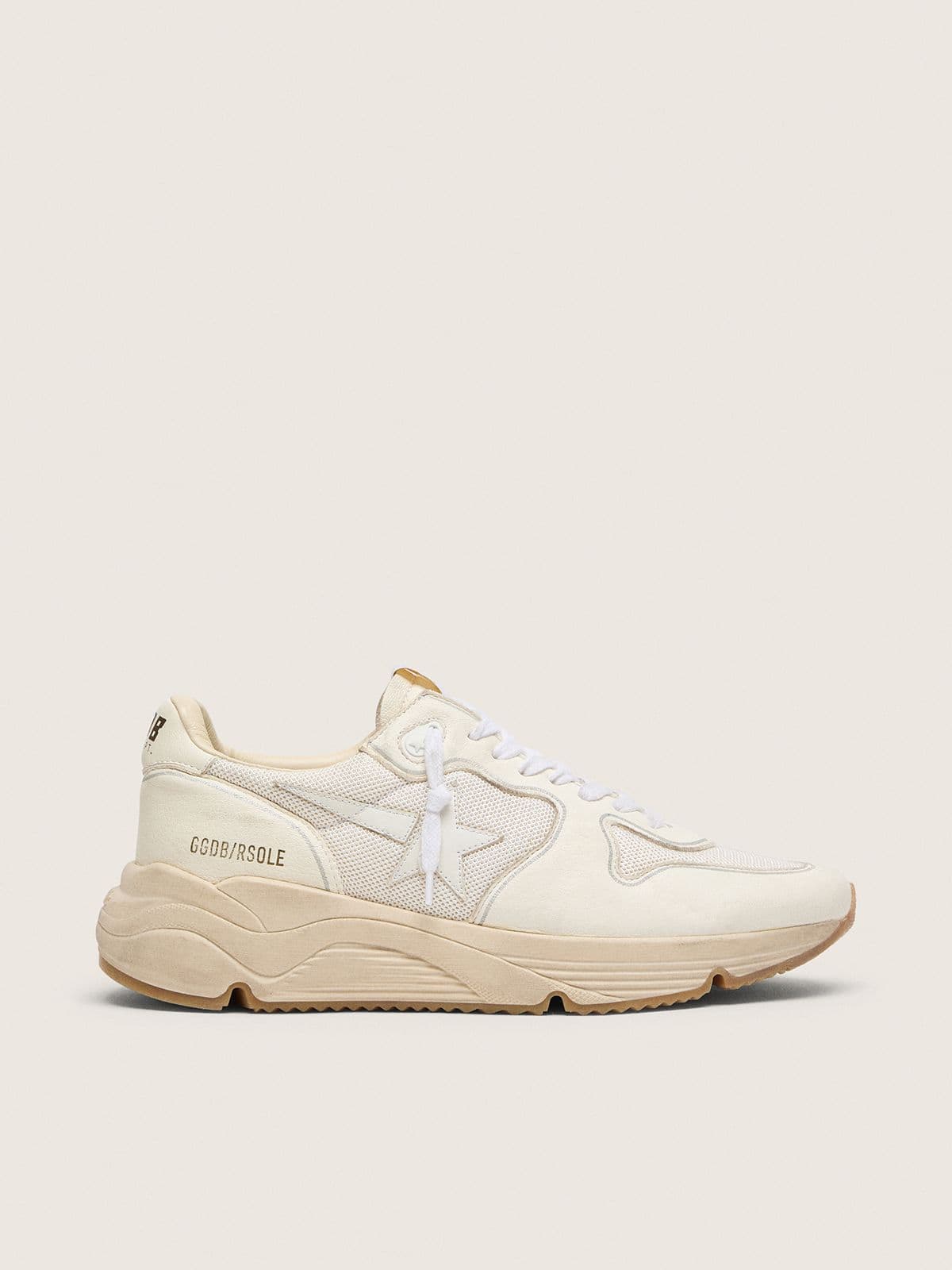 8e0f82b98699f79c0aa51690be75791f28fc7fb75e0cc911d5c954c02408c37e Men's Running Sole in mesh and white nappa - Image 1