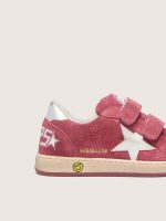 Ball Star Junior in red suede with white leather star and metallic silver heel tab - Image 4