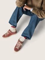 Women's Super-Star LTD in red suede with silver glitter star and laminated leather heel tab - Image 3