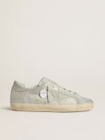 Women's Super-Star LTD in platinum suede and Swarovski crystals with platinum suede star
