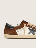 Men's Super-Star in white leather and brown suede with black leather star - Image 5