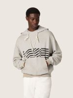 Unisex hooded sweatshirt in gray cotton with vintage flag print - Image 5