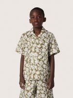 Journey boys' shirt in cotton canvas with a green and white floral print - Image 5