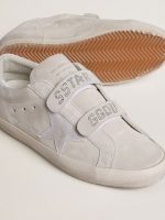Women's Old School in light gray suede with a leather star with micro-glitter - Image 3