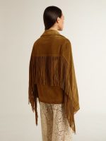 Women's tobacco-colored suede jacket women with fringes - Image 4
